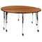 Flash Furniture Round 60 W, 60 L, 30 H, Chrome, Laminate, Particleboard, Steel, Wood Grain XU-GRP-A60-HCIRC-OAK-T-A-CAS-GG - alternate 2